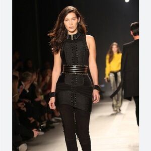 Balmain x H&M black velvet role dress